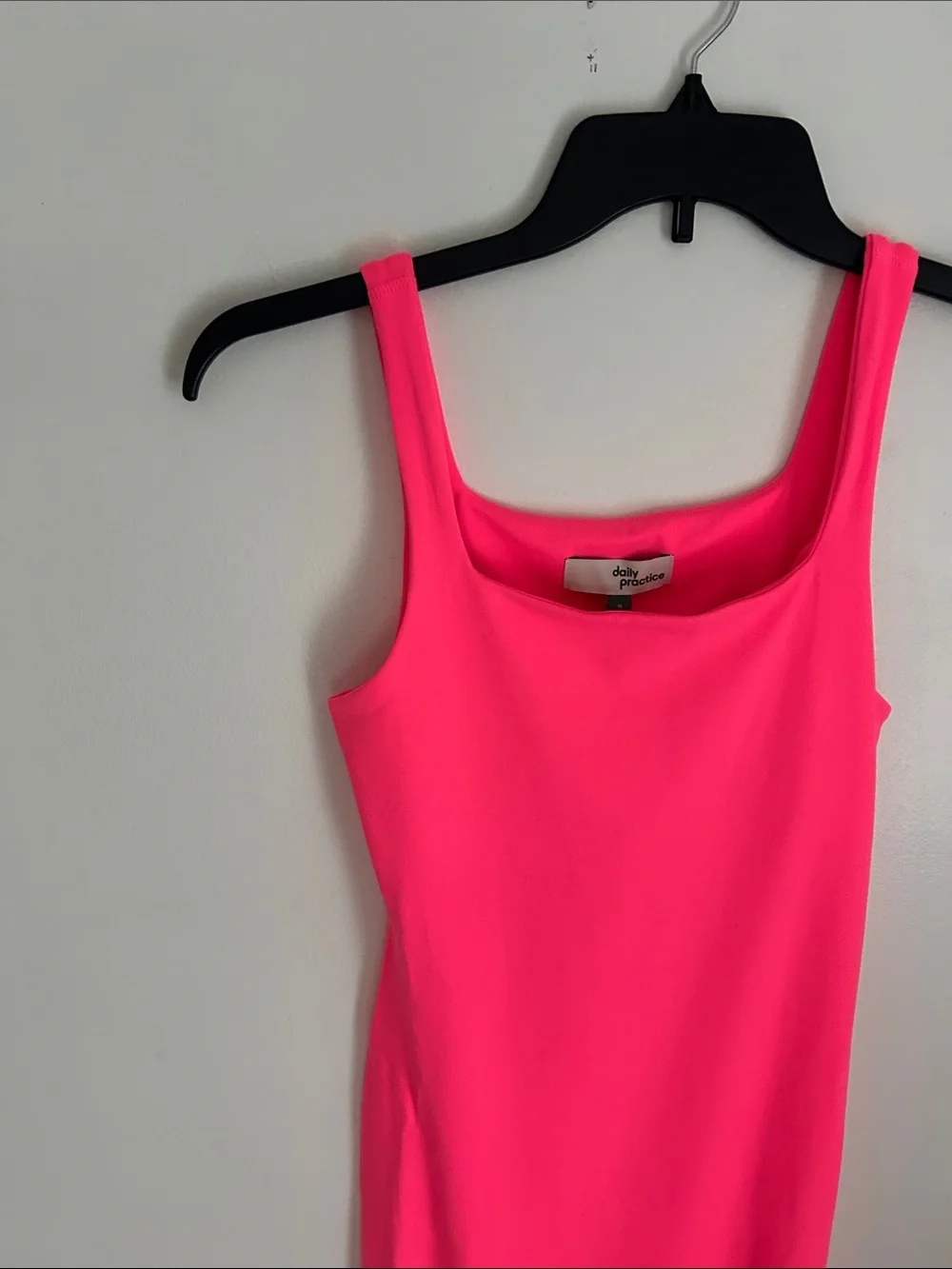 Anthropologie Daily Practice Bright Neon Pink  Tank Dress Size XS